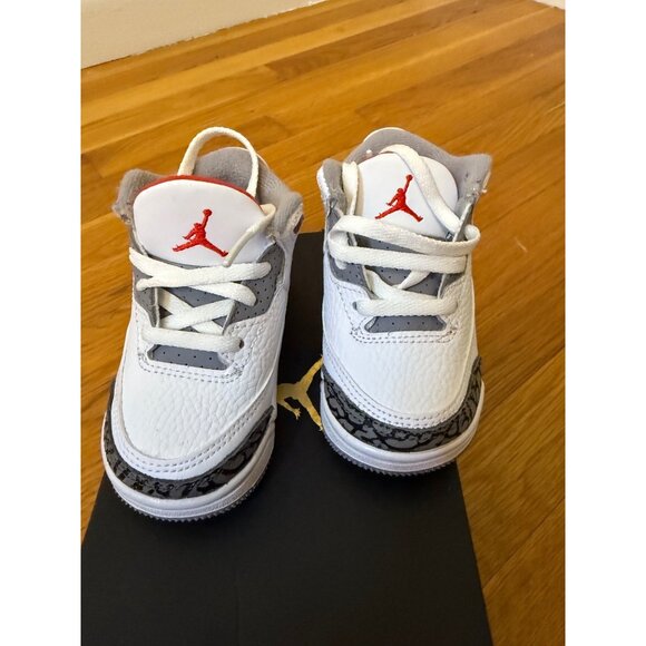 Air Jordan 3 Retro TD White/Fire Red/Black Infant Shoes Size 5C - Picture 5 of 10